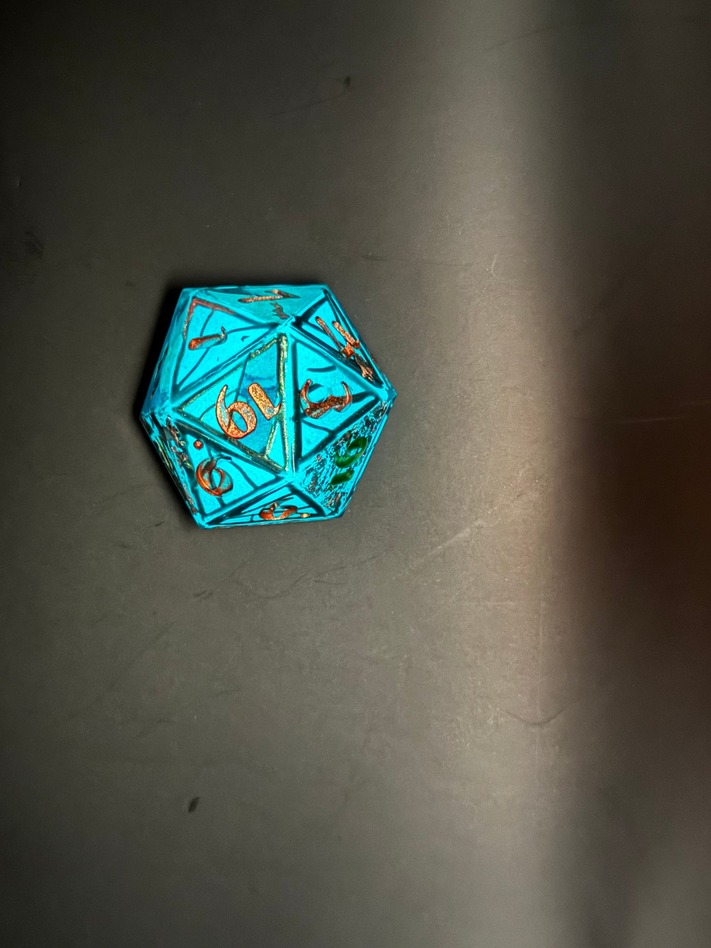 Titan’s Glow – Hand-Painted Jumbo d20