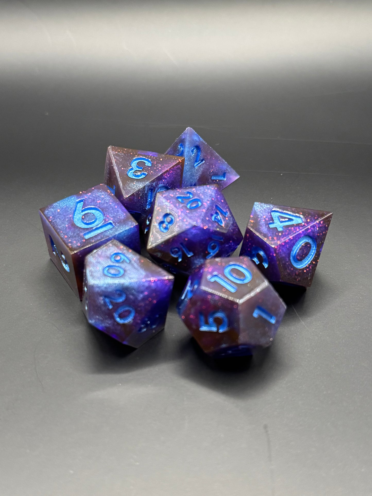 Nebula Glow – 7-Piece Polyhedral Dice Set