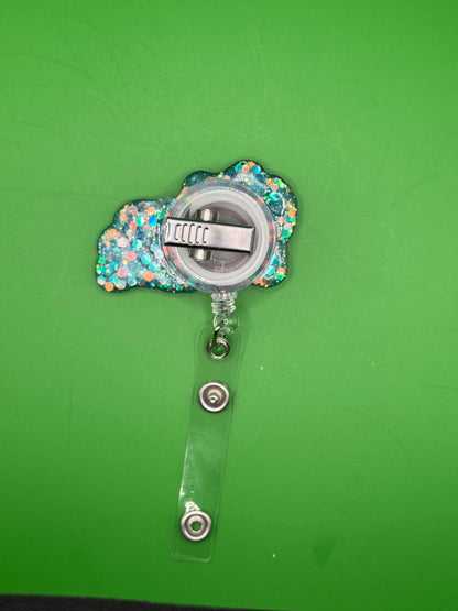 Angry Chihuahua “I Could Be Meaner” Badge Reel – Blue Glitter Glow-in-the-Dark