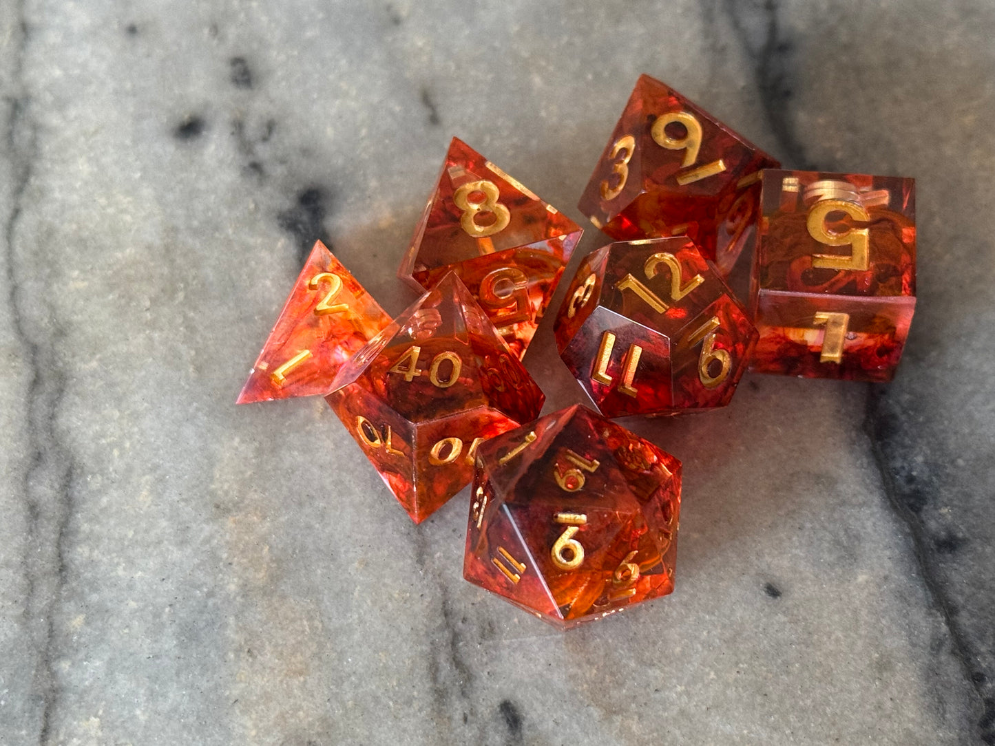 Emberfang — 7-Piece Polyhedral Dice Set